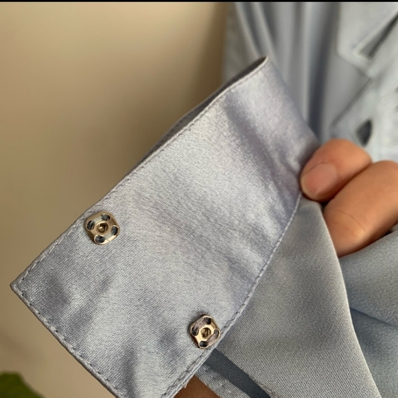 VINTAGE Lawrence Dress Montreal Lavande 8 Draping Long Sleeves Cut Out - Picture 6 of 7